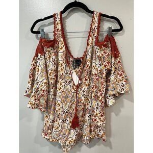 Ivory Love Women's Long-sleeve Top Size Large Multi Color‎
